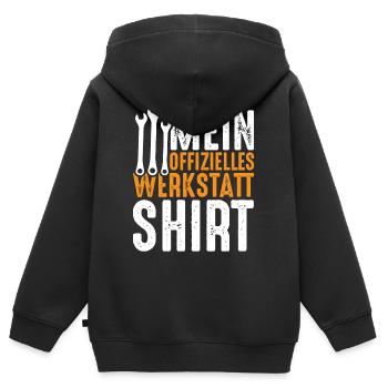 Mein offizielles Werkstatt Shirt - Kinder Premium Organic Zip Hoodie - Schwarz - Hinten - AI Model Kid Male (0cm)