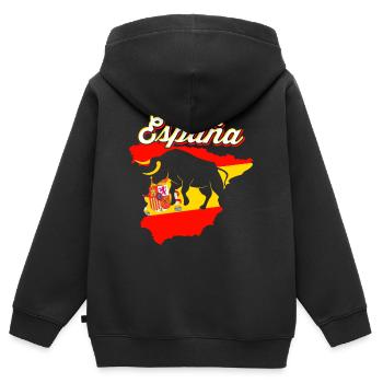 Spanien Katalonien Balearen Andalusien España - Kinder Premium Organic Zip Hoodie - Schwarz - Hinten - AI Model Kid Male (0cm)