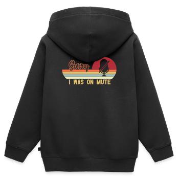 Désolé i was on mute - Sweat Premium à capuche zippé enfant bio - noir - Dos - AI Model Kid Male (0cm)