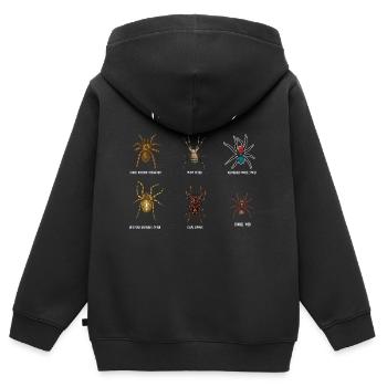 Espèces d’araignées, araignées - Sweat Premium à capuche zippé enfant bio - noir - Dos - AI Model Kid Male (0cm)