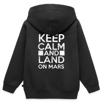 Keep Calm And Land On Mars - Raumfahrt NASA - Kinder Premium Organic Zip Hoodie - Schwarz - Hinten - AI Model Kid Male (0cm)
