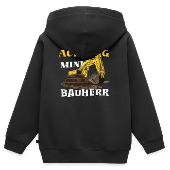 Bagger Haus Bau für Bauherr - Kinder Premium Organic Zip Hoodie - Schwarz - Hinten - AI Model Kid Male (0cm)
