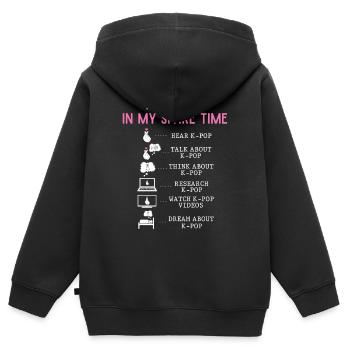 KPOP Leisure - Kids Premium Organic Zip-up Hoodie - black - Back - AI Model Kid Male (0cm)