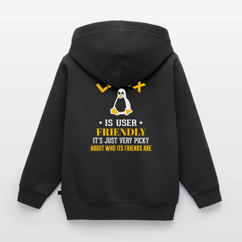 Linux Geek Coding Programmeur Nerd Sweat Premium à capuche zippé enfant bio