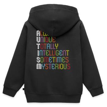 Autismus Bewusstsein - Kinder Premium Organic Zip Hoodie - Schwarz - Hinten - AI Model Kid Male (0cm)
