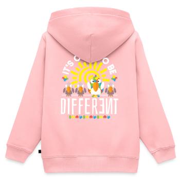 Autismus Bewusstsein - Kinder Premium Organic Zip Hoodie - Rosa - Hinten - AI Model Kid Female (0cm)