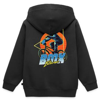 BMX Extreme Bike - Sweat Premium à capuche zippé enfant bio - noir - Dos - AI Model Kid Male (0cm)