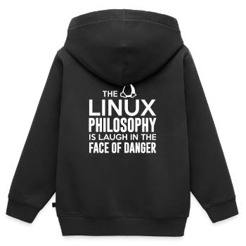 Linux Geek Philosophy Programmer - Kids Premium Organic Zip-up Hoodie - black - Back - AI Model Kid Male (0cm)