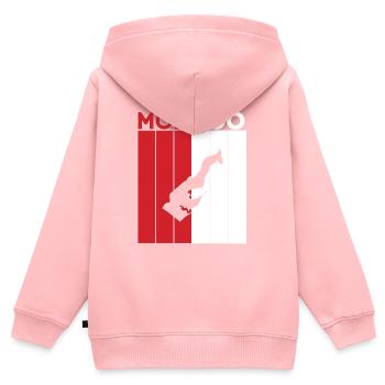 monaco Frontière nationale et pavillon - Sweat Premium à capuche zippé enfant bio - rose - Dos - AI Model Kid Female (0cm)
