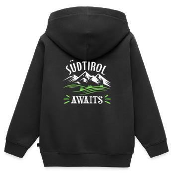 Südtirol Berge Italien Winterurlaub Wandern - Kinder Premium Organic Zip Hoodie - Schwarz - Hinten - AI Model Kid Male (0cm)