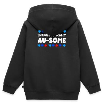 Autismus Bewusstsein - Kinder Premium Organic Zip Hoodie - Schwarz - Hinten - AI Model Kid Male (0cm)