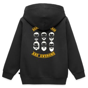 Väter Mit Bärten Sind Fantastisch, Bart, Bärtig - Kinder Premium Organic Zip Hoodie - Schwarz - Hinten - AI Model Kid Male (0cm)