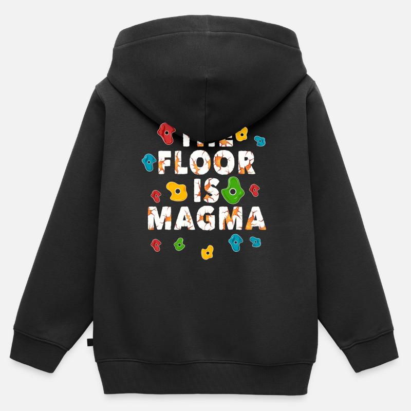Klettern, Klettern, Klettern - Kinder Premium Organic Zip Hoodie - Schwarz