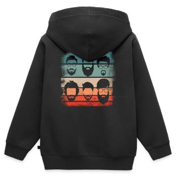 Bart Fakten, Bärtige Männer, Bart, - Kinder Premium Organic Zip Hoodie - Schwarz - Hinten - AI Model Kid Male (0cm)