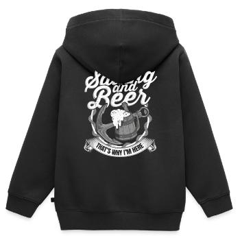 Segeln - Kinder Premium Organic Zip Hoodie - Schwarz - Hinten - AI Model Kid Male (0cm)