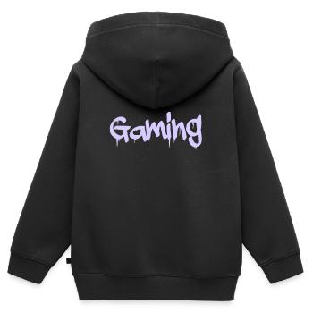 gaming - Kinder Premium Organic Zip Hoodie - Schwarz - Hinten - AI Model Kid Male (0cm)