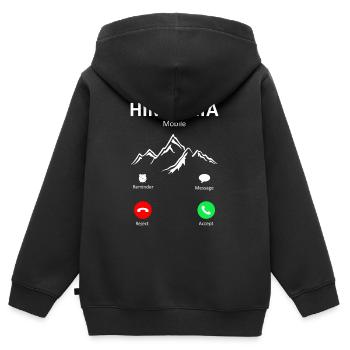 Himalaya Ruft an Berge Asien Tibet Gebirge - Kinder Premium Organic Zip Hoodie - Schwarz - Hinten - AI Model Kid Male (0cm)