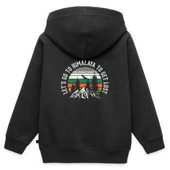 Himalaya Asien Everest Nepal - Kinder Premium Organic Zip Hoodie - Schwarz - Hinten - AI Model Kid Male (0cm)