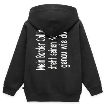 Border Collie - Border Collie Hund - Kinder Premium Organic Zip Hoodie - Schwarz - Hinten - AI Model Kid Male (0cm)