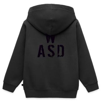 WASD Gaming - Kinder Premium Organic Zip Hoodie - Schwarz - Hinten - AI Model Kid Male (0cm)