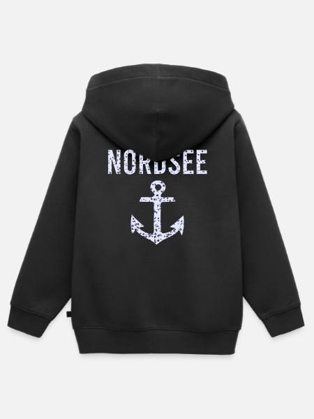 Noordzee - Kinder Premium zip hoodie biologisch - zwart