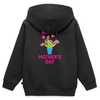 Muttertag, Muttertag, Muttertag, Muttertag - Kinder Premium Organic Zip Hoodie - Schwarz - Hinten - AI Model Kid Male (0cm)