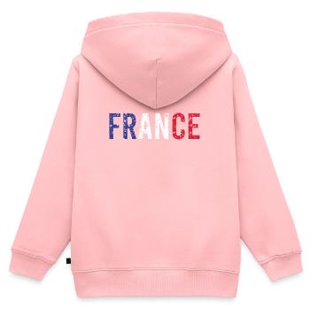 France - Sweat Premium à capuche zippé enfant bio - rose - Dos - AI Model Kid Female (0cm)
