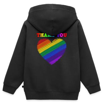 Regenbogen, Regenbogen, Regenbogen, Regenbogen, Regenbogen - Kinder Premium Organic Zip Hoodie - Schwarz - Hinten - AI Model Kid Male (0cm)