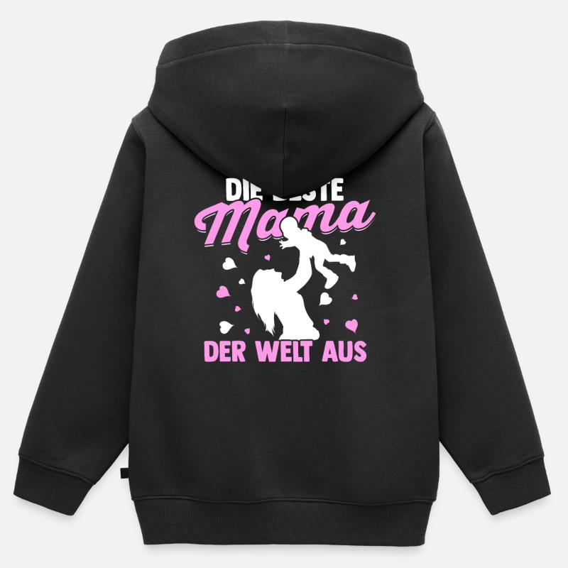 Muttertag - Kinder Premium Organic Zip Hoodie - Schwarz