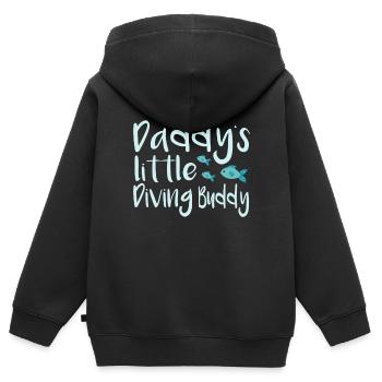 Diving Buddy - Sweat Premium à capuche zippé enfant bio - noir - Dos - AI Model Kid Male (0cm)