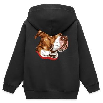 Pitbull Pit Bull Hund Haustier Hunde Dog - Kids Premium Organic Zip-up Hoodie - black - Back - AI Model Kid Male (0cm)