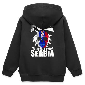 Serbien - Kinder Premium Organic Zip Hoodie - Schwarz - Hinten - AI Model Kid Male (0cm)