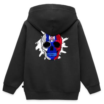 Serbien - Kinder Premium Organic Zip Hoodie - Schwarz - Hinten - AI Model Kid Male (0cm)
