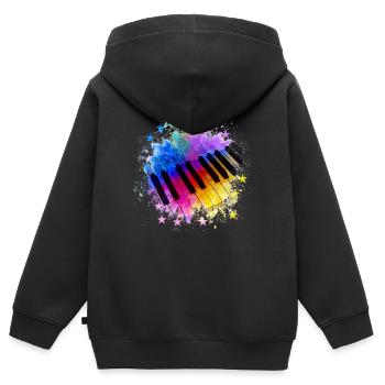 Piano Tshirt Piano Piano Piano Piano Gift - Kids Premium Organic Zip-up Hoodie - black - Back - AI Model Kid Male (0cm)