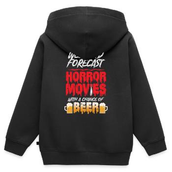 Film d’horreur - Sweat Premium à capuche zippé enfant bio - noir - Dos - AI Model Kid Male (0cm)