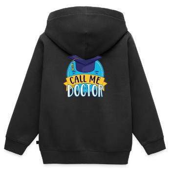 Promotion Call Me Doctor Abschluss Doktorand Humor - Kinder Premium Organic Zip Hoodie - Schwarz - Hinten - AI Model Kid Male (0cm)