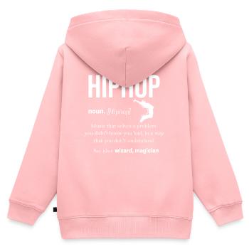 Hip Hop - Sweat Premium à capuche zippé enfant bio - rose - Dos - AI Model Kid Female (0cm)