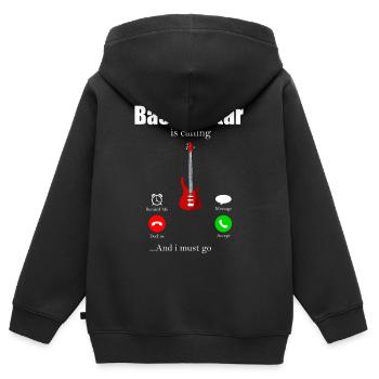 Bassist - Kinder Premium Organic Zip Hoodie - Schwarz - Hinten - AI Model Kid Male (0cm)