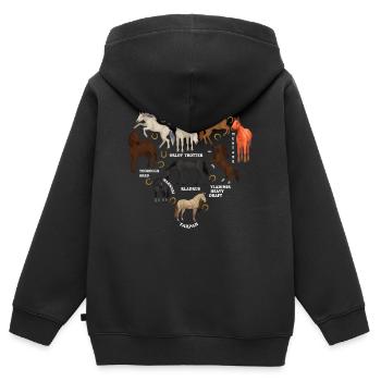 Arten Von Pferden, Pferd, Araber - Kinder Premium Organic Zip Hoodie - Schwarz - Hinten - AI Model Kid Male (0cm)
