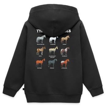 Arten Von Pferden, Pferd, Araber - Kinder Premium Organic Zip Hoodie - Schwarz - Hinten - AI Model Kid Male (0cm)