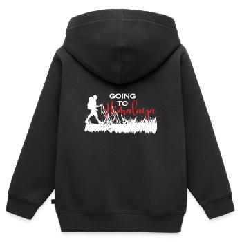 Himalaya Gebirge Wandern Nepal Berge - Kinder Premium Organic Zip Hoodie - Schwarz - Hinten - AI Model Kid Male (0cm)