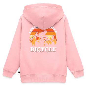 La vie à vélo est meilleur VTT VTT - Sweat Premium à capuche zippé enfant bio - rose - Dos - AI Model Kid Female (0cm)