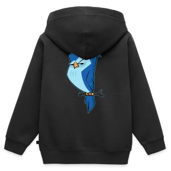 Cute Angry Owl Attitude Design - Bird Lovers - Sweat Premium à capuche zippé enfant bio - noir - Dos - AI Model Kid Male (0cm)