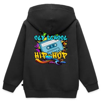 Old School Hip Hop 80s 90s Graffiti Kassette - Kinder Premium Organic Zip Hoodie - Schwarz - Hinten - AI Model Kid Male (0cm)