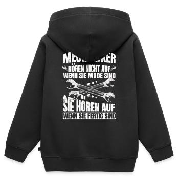 Mechaniker - Kinder Premium Organic Zip Hoodie - Schwarz - Hinten - AI Model Kid Male (0cm)