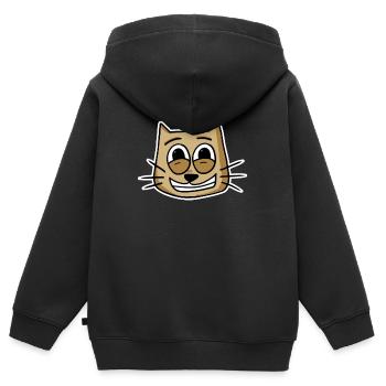 Katze Katzengesicht - Kinder Premium Organic Zip Hoodie - Schwarz - Hinten - AI Model Kid Male (0cm)