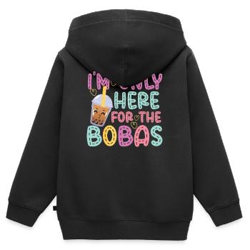 Bubble Tea - Sweat Premium à capuche zippé enfant bio - noir - Dos - AI Model Kid Male (0cm)