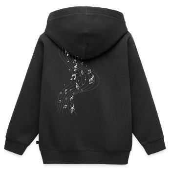 Musik Notenschlüssel Symbol - Kinder Premium Organic Zip Hoodie - Schwarz - Hinten - AI Model Kid Male (0cm)