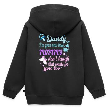 Baby Boss - Sweat Premium à capuche zippé enfant bio - noir - Dos - AI Model Kid Male (0cm)