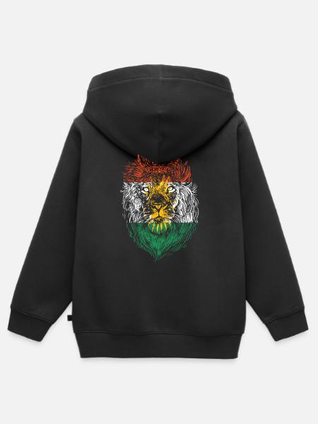 Kurdistan Lion Kurd Kurds Kurdish Gift - Kids Premium Organic Zip-up Hoodie - black